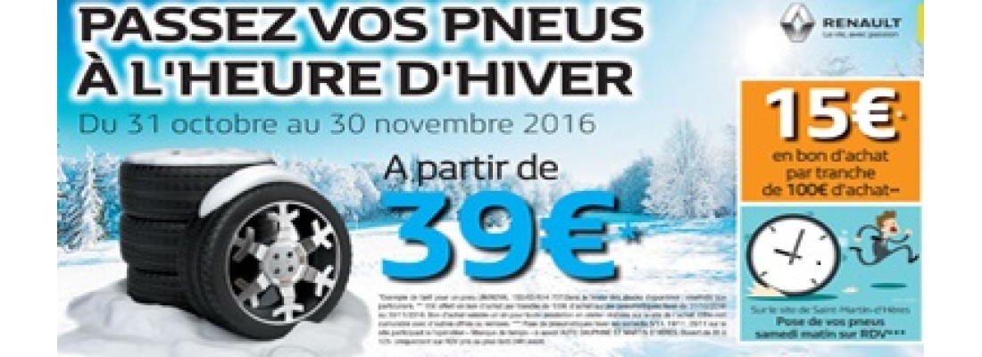 Passez vos pneus à l'heure d'hiver