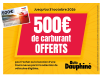 500 € de carburant offerts pour l’achat de votre Dacia !